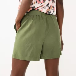 Women's Nine West High-Waisted Paperbag Utility Shorts -Clothing Sales Store 5562607 ALT