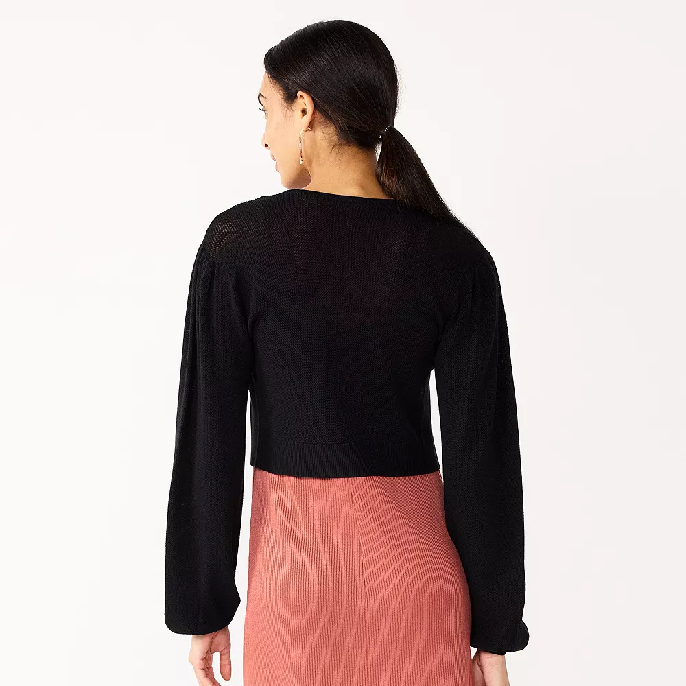 Women's Nine West Balloon Sleeve Open Front Cardigan 6 Women's Nine West Balloon Sleeve Open Front Cardigan - Image 4