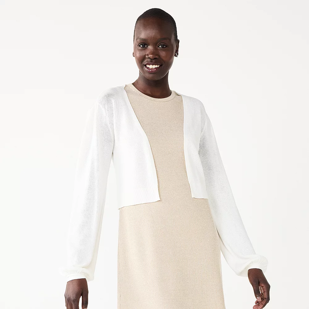 Women's Nine West Balloon Sleeve Open Front Cardigan 5 Women's Nine West Balloon Sleeve Open Front Cardigan - Image 3