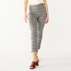 Petite Nine West Side Zip High-Waisted Skinny Ankle Pants 10 Petite Nine West Side Zip High-Waisted Skinny Ankle Pants -Clothing Sales Store 5569185 Grey Tan Plaid