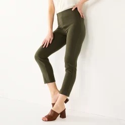 Petite Nine West Side Zip High-Waisted Skinny Ankle Pants