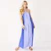 Petite Nine West Halter Neck Colorblock Maxi Dress -Clothing Sales Store 5570171 Clematis Blue Combo