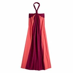 Petite Nine West Halter Neck Colorblock Maxi Dress -Clothing Sales Store 5570171 Vintage Red Combo