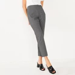 Women's Nine West Side Zip High-Waisted Skinny Ankle Pants -Clothing Sales Store 5570619 Black White Texture