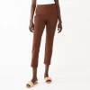 Women's Nine West Side Zip High-Waisted Skinny Ankle Pants -Clothing Sales Store 5570619 Brown