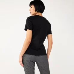 Women's Nine West Asymmetric Short Sleeve Crewneck Top -Clothing Sales Store 5570845 ALT