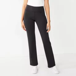 Petite Nine West Mid Rise Tummy Control Ponte Bootcut Pants