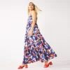 Petite Nine West Print Tiered Maxi Dress -Clothing Sales Store 5574163 Block Shapes Blue