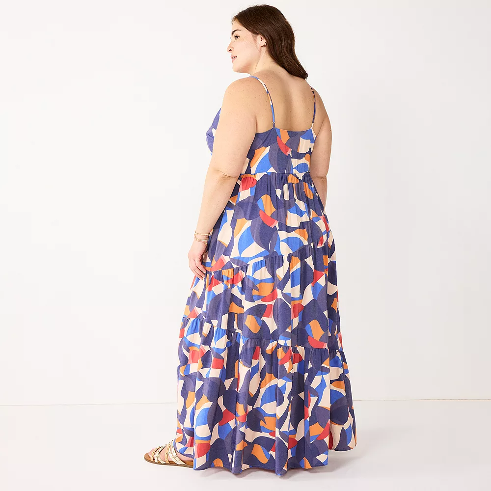 Plus Size Nine West Asymmetrical Tiered Maxi Dress 5 Plus Size Nine West Asymmetrical Tiered Maxi Dress - Image 3