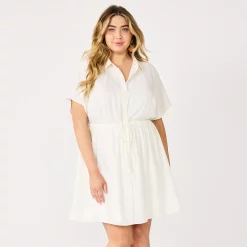 Plus Size Nine West Dolman-Sleeve Shirt Dress 9 Plus Size Nine West Dolman-Sleeve Shirt Dress -Clothing Sales Store 5577113 Daisy Dew