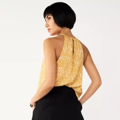 Women's Nine West High Neck Keyhole Tank -Clothing Sales Store 5577411 ALT