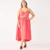 Plus Size Nine West Twist-Front High-Low Midi Dress 2 Plus Size Nine West Twist-Front High-Low Midi Dress -Clothing Sales Store 5578131 Sicily Tomato
