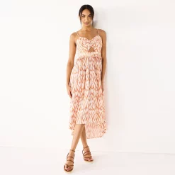Women's Nine West Twist Front High-Low Midi Dress 7 Women's Nine West Twist Front High-Low Midi Dress -Clothing Sales Store 5578664 Large Ikat