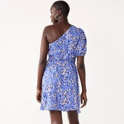 Women's Nine West One-Shoulder Fit-and-Flare Dress -Clothing Sales Store 5578724 ALT