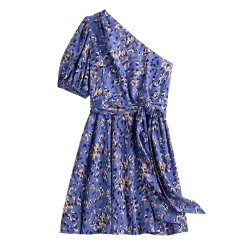 Women's Nine West One-Shoulder Fit-and-Flare Dress -Clothing Sales Store 5578724 ALT5