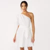 Women's Nine West One-Shoulder Fit-and-Flare Dress -Clothing Sales Store 5578724 White Knight
