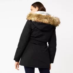 Women's Nine West Sherpa Trim Parka Coat -Clothing Sales Store 5578773 ALT