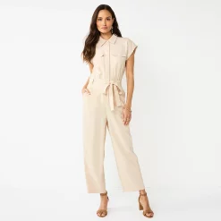 Women's Nine West Utility Jumpsuit -Clothing Sales Store 5578943 Camelot Beige