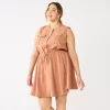 Plus Size Nine West Sleeveless Fit & Flare Utility Dress 2 Plus Size Nine West Sleeveless Fit & Flare Utility Dress -Clothing Sales Store 5579437 Mocha Frosting