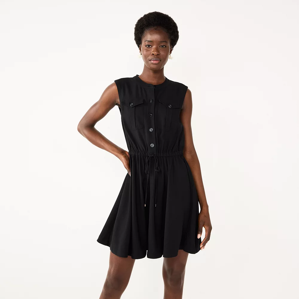 Women's Nine West Fit & Flare Sleeveless Utility Dress 4 Women's Nine West Fit & Flare Sleeveless Utility Dress - Image 2