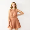 Women's Nine West Fit & Flare Sleeveless Utility Dress -Clothing Sales Store 5579596 Mocha Frosting