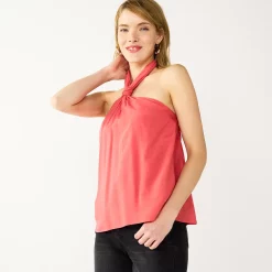 Women's Nine West Knot Halter Blouse -Clothing Sales Store 5579891 Sicily Tomato