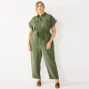 Plus Size Nine West Utility Jumpsuit -Clothing Sales Store 5579911 Infantry Olive