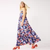 Women's Nine West Asymmetrical Tiered Maxi Dress -Clothing Sales Store 5580195 Block Shapes Blue