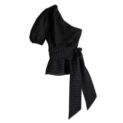 Women's Nine West One-Shoulder Tie Waist Peplum Top -Clothing Sales Store 5581408 ALT5