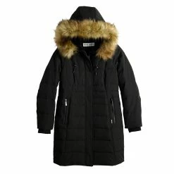 Women's Nine West Faux-Fur Hood Puffer Jacket -Clothing Sales Store 5582728 ALT5