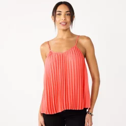 Women's Nine West Pleated V-Neck Tank 9 Women's Nine West Pleated V-Neck Tank -Clothing Sales Store 5583701 Cruz Coral