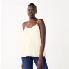 Women's Nine West Pleated V-Neck Tank -Clothing Sales Store 5583701 Lemon Frost