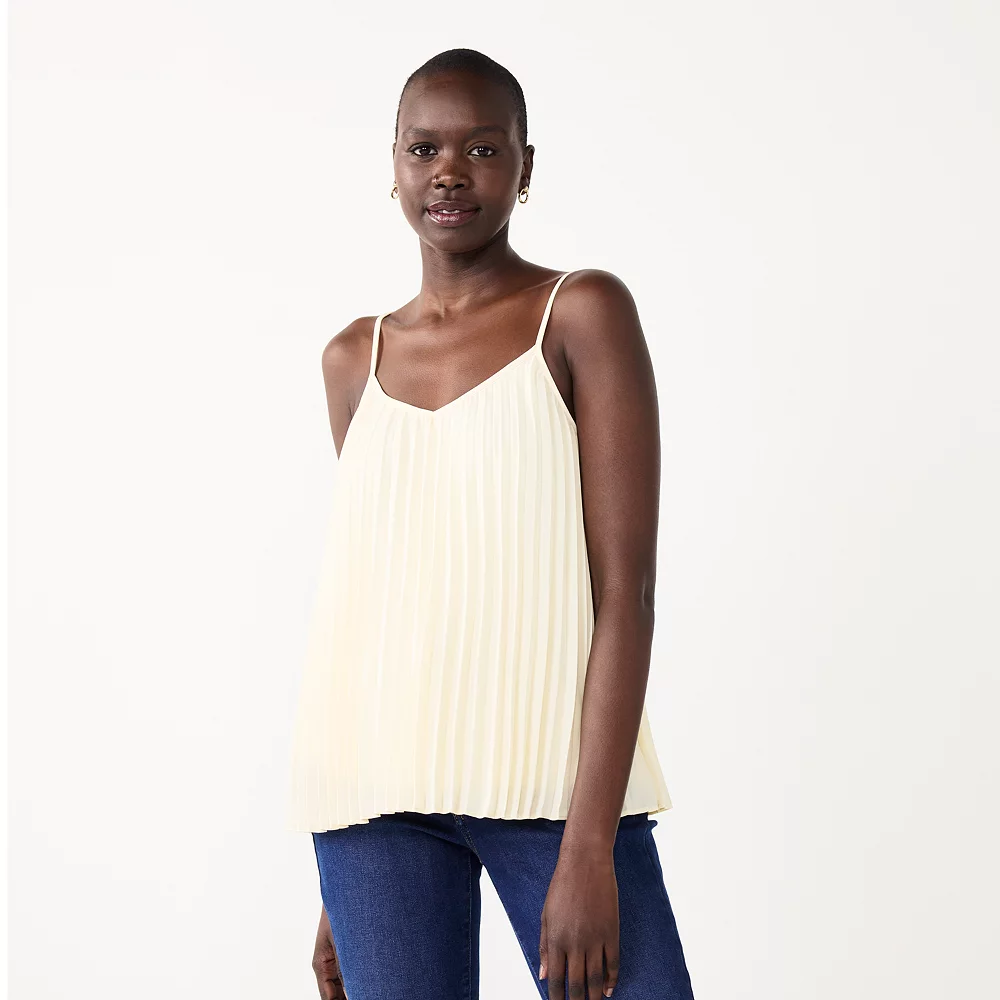 Women's Nine West Pleated V-Neck Tank 3 Women's Nine West Pleated V-Neck Tank