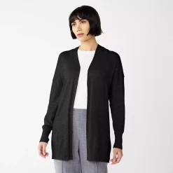 Petite Nine West Essential Boxy Cardigan Sweater -Clothing Sales Store 5584019 Black