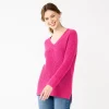 Women's Nine West Stitch Front V-Neck Sweater -Clothing Sales Store 5585833 Always Pink