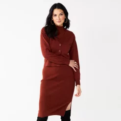 Women's Nine West Short Knit Cardigan -Clothing Sales Store 5651503 Cherry Merlot