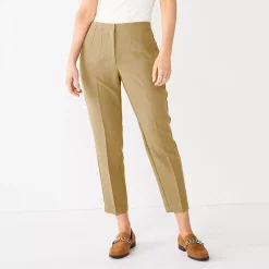 Petite Nine West High-Waisted Tapered Pants -Clothing Sales Store 5658113 Khaki