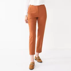 Women's Nine West Curvy High-Waisted Tapered Pants -Clothing Sales Store 5659773 Baked Nutmeg