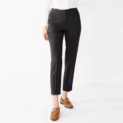 Women's Nine West Curvy High-Waisted Tapered Pants -Clothing Sales Store 5659773 Mineral Black