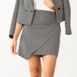 Women's Nine West Wrap Skirt -Clothing Sales Store 5668623 Houndstooth