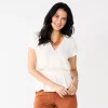 Women's Nine West Short Sleeve Peplum Wrap Top -Clothing Sales Store 5670316 Daisy Dew
