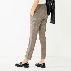 Women's Nine West Line Plaid Pintuck Jogger Pants -Clothing Sales Store 5675305 ALT