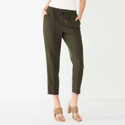 Petite Nine West Twill Pintuck Jogger Pants -Clothing Sales Store 5676419 Olive Landis