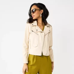 Women's Nine West Faux-Leather Moto Jacket 13 Women's Nine West Faux-Leather Moto Jacket -Clothing Sales Store 5676864 Camelot Beige