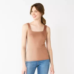 Women's Nine West Sculpt Squareneck Tank 24 Women's Nine West Sculpt Squareneck Tank -Clothing Sales Store 5685034 Beda Tan