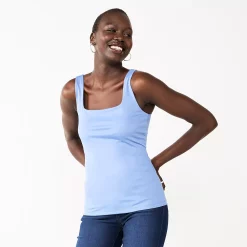 Women's Nine West Sculpt Squareneck Tank 21 Women's Nine West Sculpt Squareneck Tank -Clothing Sales Store 5685034 Brandy Blue
