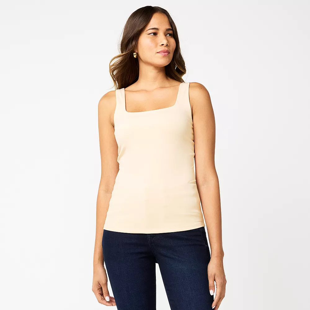 Women's Nine West Sculpt Squareneck Tank 3 Women's Nine West Sculpt Squareneck Tank