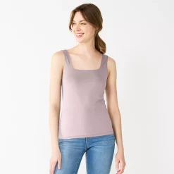 Women's Nine West Sculpt Squareneck Tank 23 Women's Nine West Sculpt Squareneck Tank -Clothing Sales Store 5685034 Lilac Bellflower