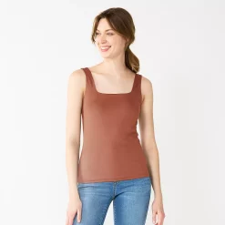 Women's Nine West Sculpt Squareneck Tank 26 Women's Nine West Sculpt Squareneck Tank -Clothing Sales Store 5685034 Mocha Frosting