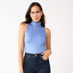 Women's Nine West Sculpt Mockneck Bodysuit -Clothing Sales Store 5685587 Brandy Blue